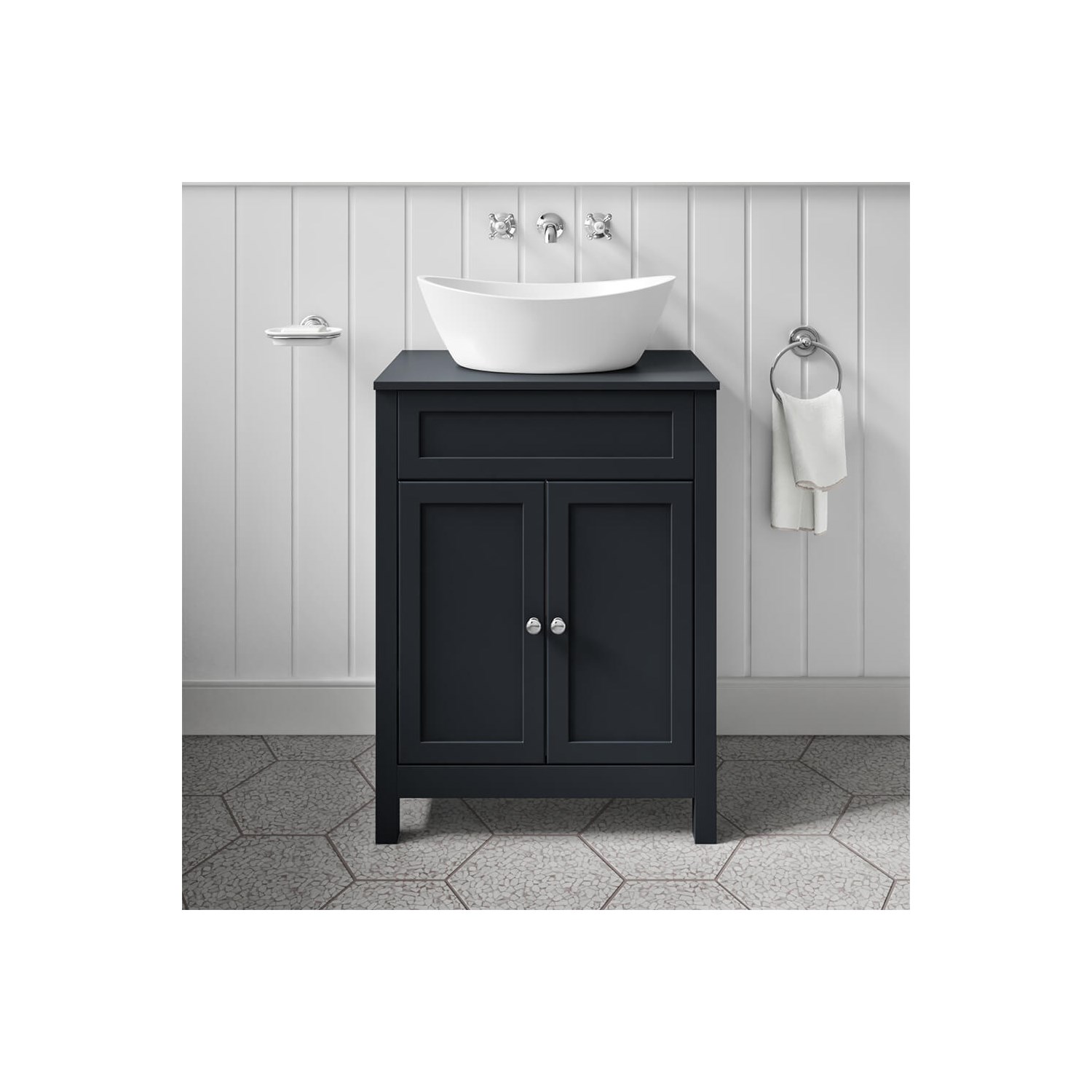 Butler & Rose Catherine 600mm Floorstanding Vanity Unit & Countertop ...